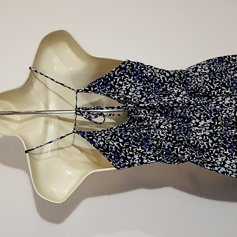 Kaileigh Dress Floral Sleeveless Strappy Back   Blue Size M - Picture 5 of 11